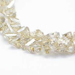 Стеклянные бусины с гальваническим покрытием &nbsp;EGLA-J143-B-PL02