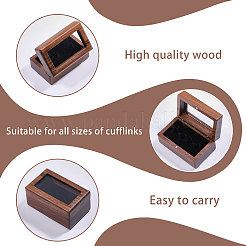 Прямоугольные коробки для хранения запонок из орехового дерева&nbsp;CON-WH0100-03