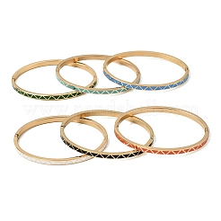 Браслеты из нержавеющей стали 304 с эмалью&nbsp;BJEW-D408-33G