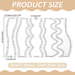 Набор швейных измерительных инструментов из прозрачного акрила (5 шт.)&nbsp;TOOL-WH0136-204
