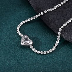 Браслеты-цепочки из нержавеющей стали 304 с кубическим цирконием для женщин&nbsp;NJEW-Z067-01P-02