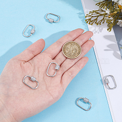 Латунь микропаве прозрачный кубический цирконий винт карабин брелоки&nbsp;KK-WH0062-242A-P