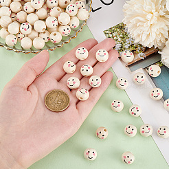 Набивные европейские бусины из натурального дерева&nbsp;WOOD-PH0002-79C