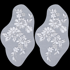 Цветочная вышивка полиэстером пришить аппликации&nbsp;PATC-WH0012-32C