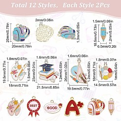 24 шт. 12 подвески из сплава и эмали в школьной тематике&nbsp;FIND-SC0004-12