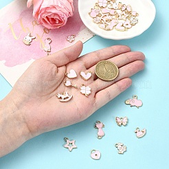 30шт 15 стиля подвески из сплава с эмалью&nbsp;ENAM-YW0004-25