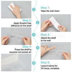 Прямоугольный акриловый настенный держатель-органайзер для расчесок с 2 слотом для ванной комнаты&nbsp;ODIS-WH0043-218A