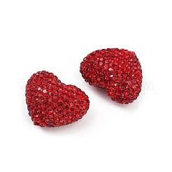 Бусины из полимерной глины в форме сердца со стразами&nbsp;CLAY-NH0002-02D