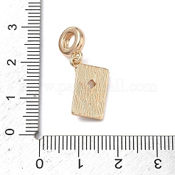 Подвески в виде карт Таро из латуни с прозрачными кубическими циркониями&nbsp;KK-C168-10G