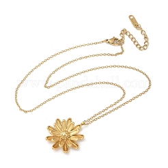 304 нержавеющая сталь подсолнечник подвеска кабель цепь ожерелья для женщин&nbsp;NJEW-R011-02G