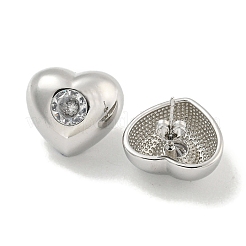 Серьги-гвоздики из латуни с микропаве из кубического циркония для женщин EJEW-E312-01D-P