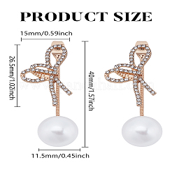 1 пара серег-гвоздиков из сплава с микропаве из прозрачного кубического циркония&nbsp;EJEW-LP0004-65