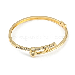 Браслеты из латуни с прозрачным кубическим цирконием в микропаве&nbsp;BJEW-F504-02G