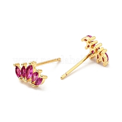 Овальные серьги-гвоздики с кубическим цирконием&nbsp;EJEW-G297-11G-01