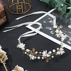 1 шт. простая повязка на голову ручной работы с хрустальными бусинами для невесты&nbsp;OHAR-CY0001-22