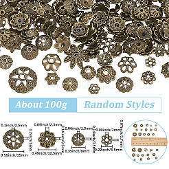 2 комплект колпачков для бусин из сплава в тибетском стиле&nbsp;FIND-SC0019-65AB