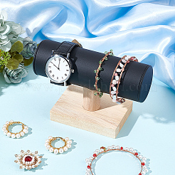 Т-образные стойки для браслетов из искусственной кожи с деревянным основанием&nbsp;AJEW-WH0471-127A