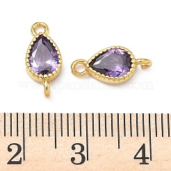 Латунные подвески-каплевидные элементы с кубическим цирконием&nbsp;KK-P348-09G