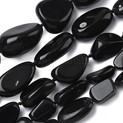 Натуральный черный камень бисер нитей&nbsp;G-L650-D01-01