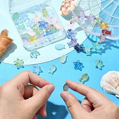 50шт 2 стиля прозрачные стеклянные бусины&nbsp;GLAA-YW0003-77