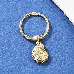 Латунные микро проложить пальцев кольца кубического циркония&nbsp;LS-RJEW-C145-05A-G