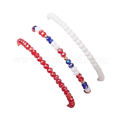 3шт. 3 стиля гальванизированных стеклянных бусин и набор для браслета из стеклянных бусин&nbsp;BJEW-TA00595