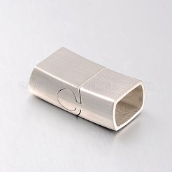 Устойчивые к потускнению смешанные стили глазурованные или матовые прямоугольные магнитные застежки для ожерелий из нержавеющей стали 304&nbsp;STAS-N057-34