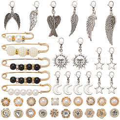 Подвески из сплава и брошь из английской булавки из сплава&nbsp;AJEW-SP0002-03A