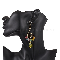 Серьги-подвески из стекла с вихревой спиралью&nbsp;EJEW-JE06861