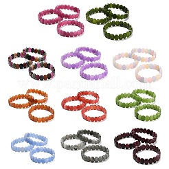 Овальные браслеты из натурального малайзийского нефрита с бусинами&nbsp;G-P589-02A