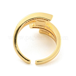 Открытое кольцо-манжета из прозрачного кубического циркония&nbsp;RJEW-L121-021G