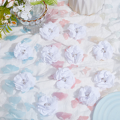 30 шт. полиэстер и пластик искусственный жемчуг и стразы цветочные украшения аксессуары&nbsp;DIY-SP0006-06E