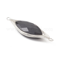 Подвески-коннекторы из граненого стекла в форме конского глаза&nbsp;PALLOY-JF04908