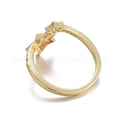 Регулируемые латунные микропрофилированные кубические кольца из циркония&nbsp;RJEW-G102-01G