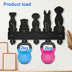 Настенные вешалки из дерева и железа&nbsp;HJEW-WH0055-037