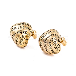 Женские серьги-гвоздики из латуни с надписью «капля»&nbsp;LS-EJEW-G391-02G