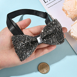 1шт полиэстер со стразами галстуки-бабочки для жениха&nbsp;AJEW-SP0003-32A