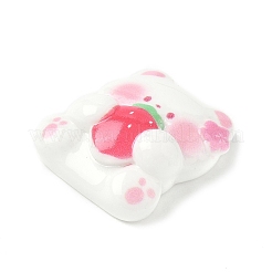 Кабошоны из непрозрачной смолы с изображением медведя-клубники&nbsp;CRES-D301-01A