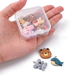 10шт 10 стильные подвески из смолы животных&nbsp;RESI-YW0001-21