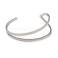 201 браслет-манжета из нержавеющей стали для женщин&nbsp;BJEW-M044-01P