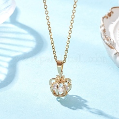 Подвески с короной из латуни и кубическим цирконием для женщин&nbsp;NJEW-JN05519