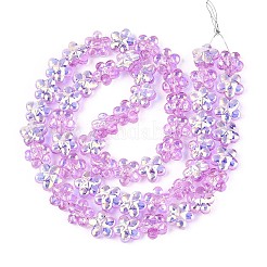 Прозрачность гальванизированные стеклянные бусины нити&nbsp;GLAA-T023-38A-05