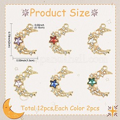 12шт 6 цвета акриловые подвески со стразами&nbsp;FIND-YW0011-60