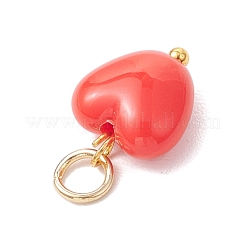 Непрозрачные акриловые брелоки сердца&nbsp;PALLOY-MZ00844