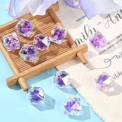 10 шт. двухцветные радужные переливающиеся акриловые бусины с УФ-покрытием&nbsp;TACR-YW0002-33H