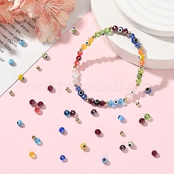 100 шт. круглые бусины-лэмпворк ручной работы от сглаза&nbsp;LAMP-YW0001-75