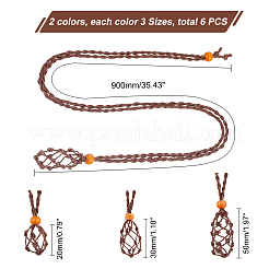 2 комплект из 2-х цветных регулируемых плетеных вощеных шнуров для изготовления ожерелий в технике макраме&nbsp;NJEW-PH0001-23