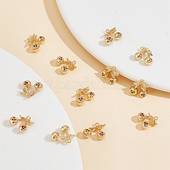 12 шт. латунные подвески с микропаве из шоколадного кубического циркония&nbsp;KK-BC0012-64