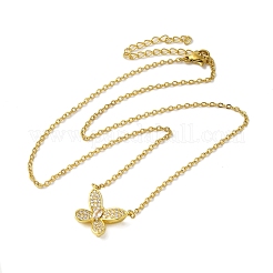 Ожерелья с подвесками из нержавеющей стали 304 с кубическим цирконием&nbsp;LS-NJEW-Q347-01B