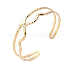 Браслеты-манжеты из нержавеющей стали 304 для женщин&nbsp;BJEW-U032-05G